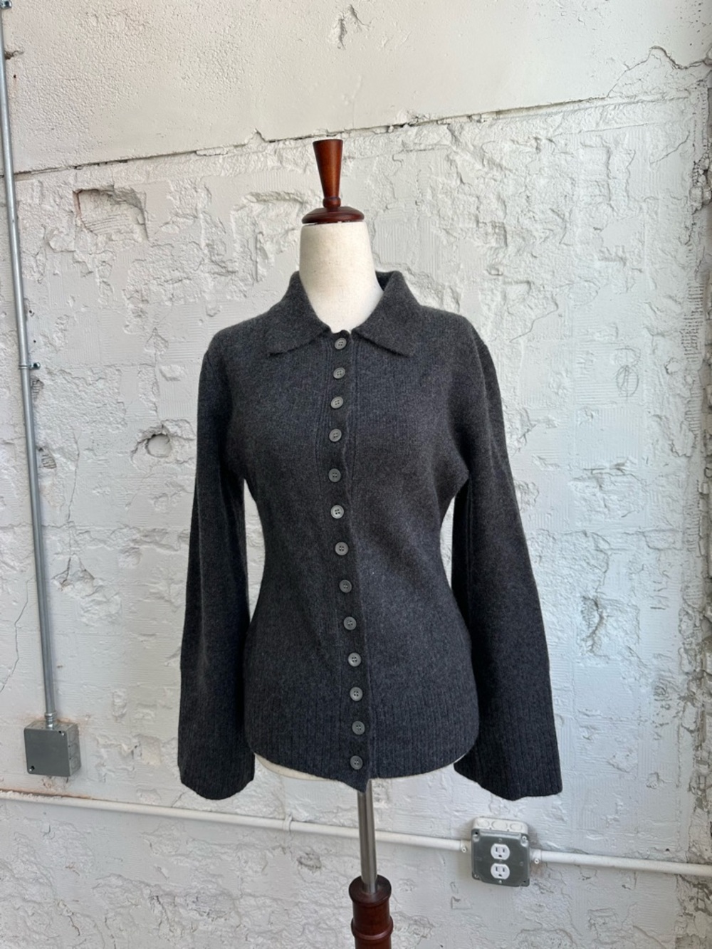 J. Crew Charcoal Gray Knit Cardigan button blazer